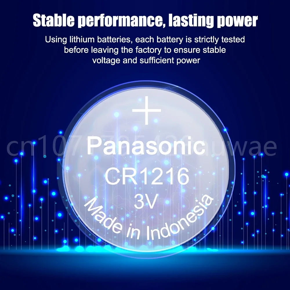 Аккумулятор Panasonic CR1216 кнопочный 3 в, электронные часы, автомобильный пульт дистанционного управления, кнопка шагомера, тормоз, лампа, универсальная литиевая батарея