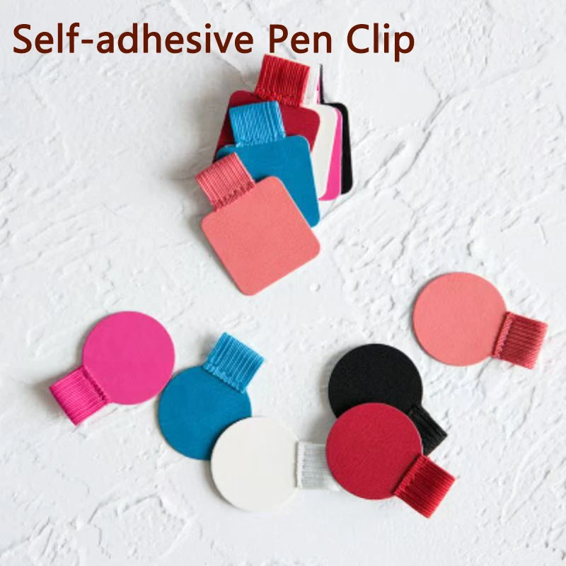 10-Pack Self-Adhesive Pen Holder and Pencil Cup Features an Elastic Design Suitable for Notebooks and Journals