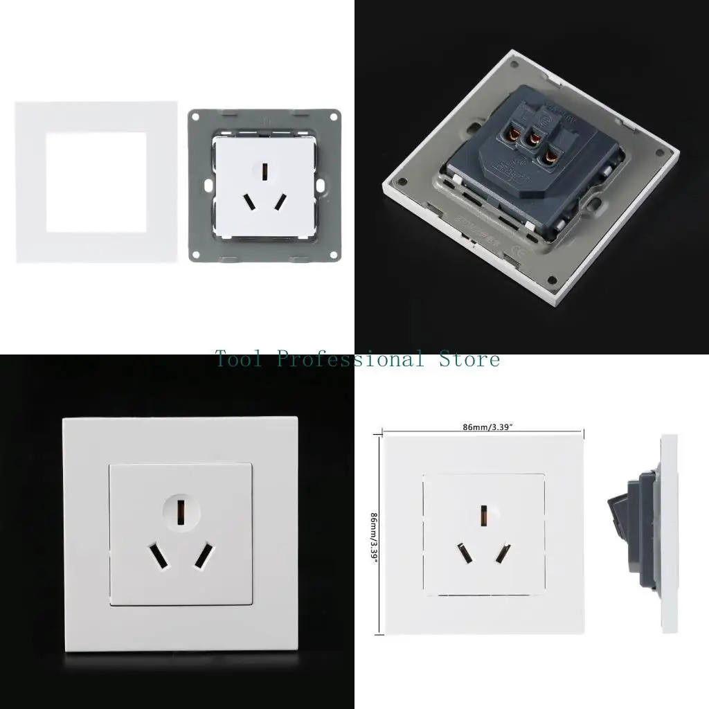 

Настенная розетка 57QF 86, тип 16A, розетка с 3 отверстиями, белая панель ПК для кондиционера