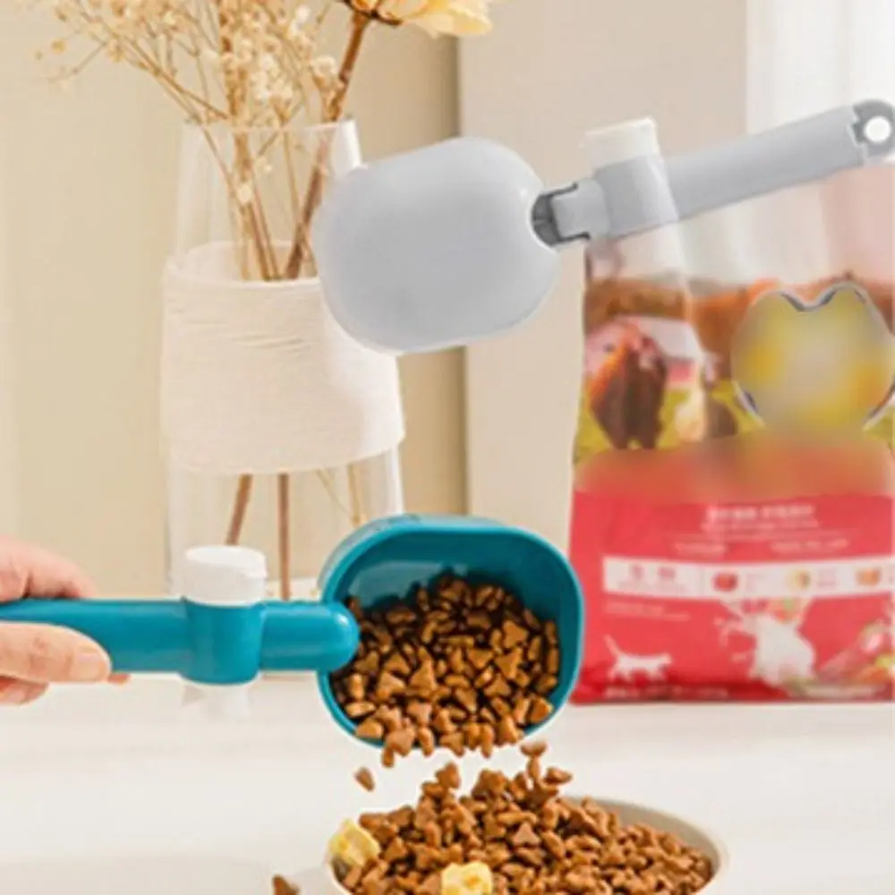 

2Pcs Clip Handle Cat Food Scooper Multifunction Handheld Pet Food Shovel Large Capacity Plastic Dog Feeder Shovel