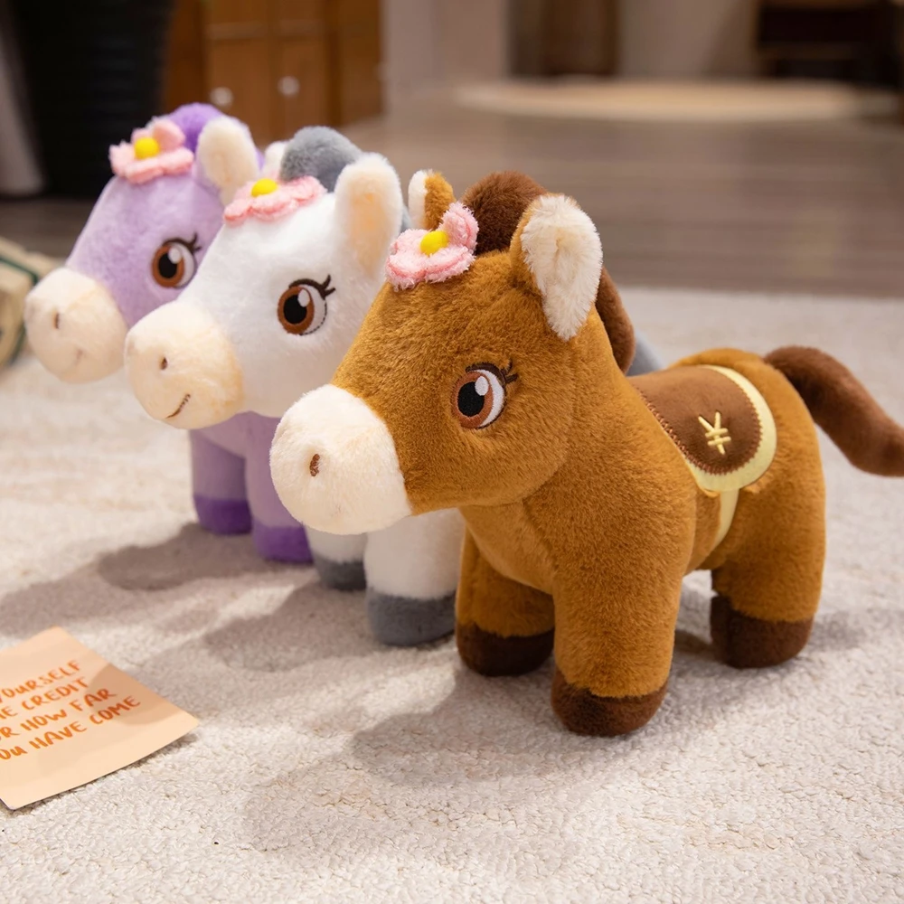 

Hot-selling "Money Lucky Horse" Plush Toy with a Flower on the Top, Soft Decoration, Display Piece, Doll, Birthday Gift
