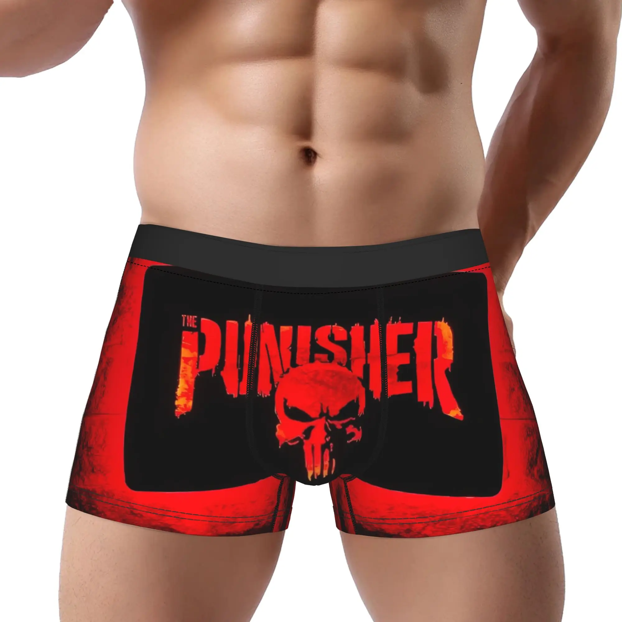 Punisher Marvel Underpants Breathbale Panties Men's Underwear Ventilate Shorts Boxer Briefs