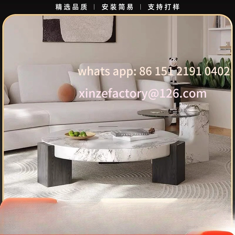 

Customizable rock slab coffee table living room home light luxury modern small apartment