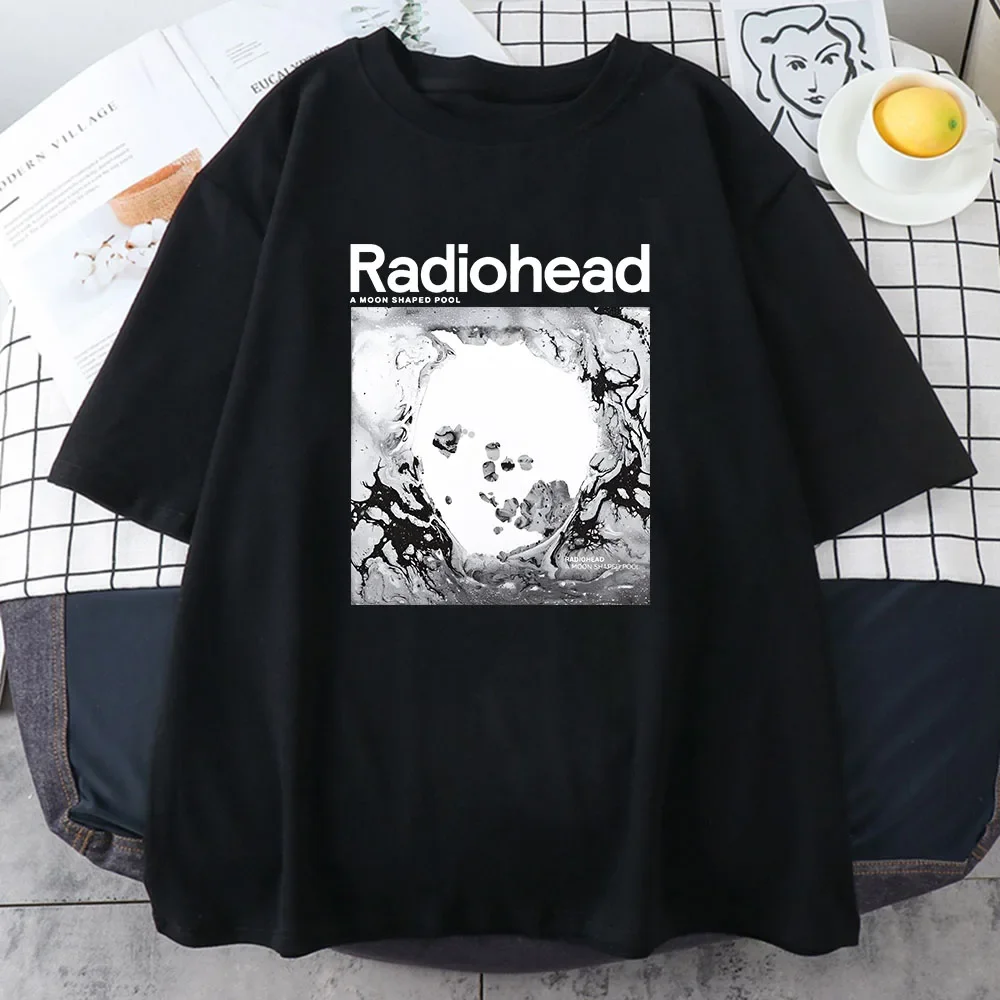 A Moon Shaped Pool Radiohead T-shirts Rock Band Hip Hop Streetwear  Women Unisex Tshirts girl harajuku designer graphic clothes