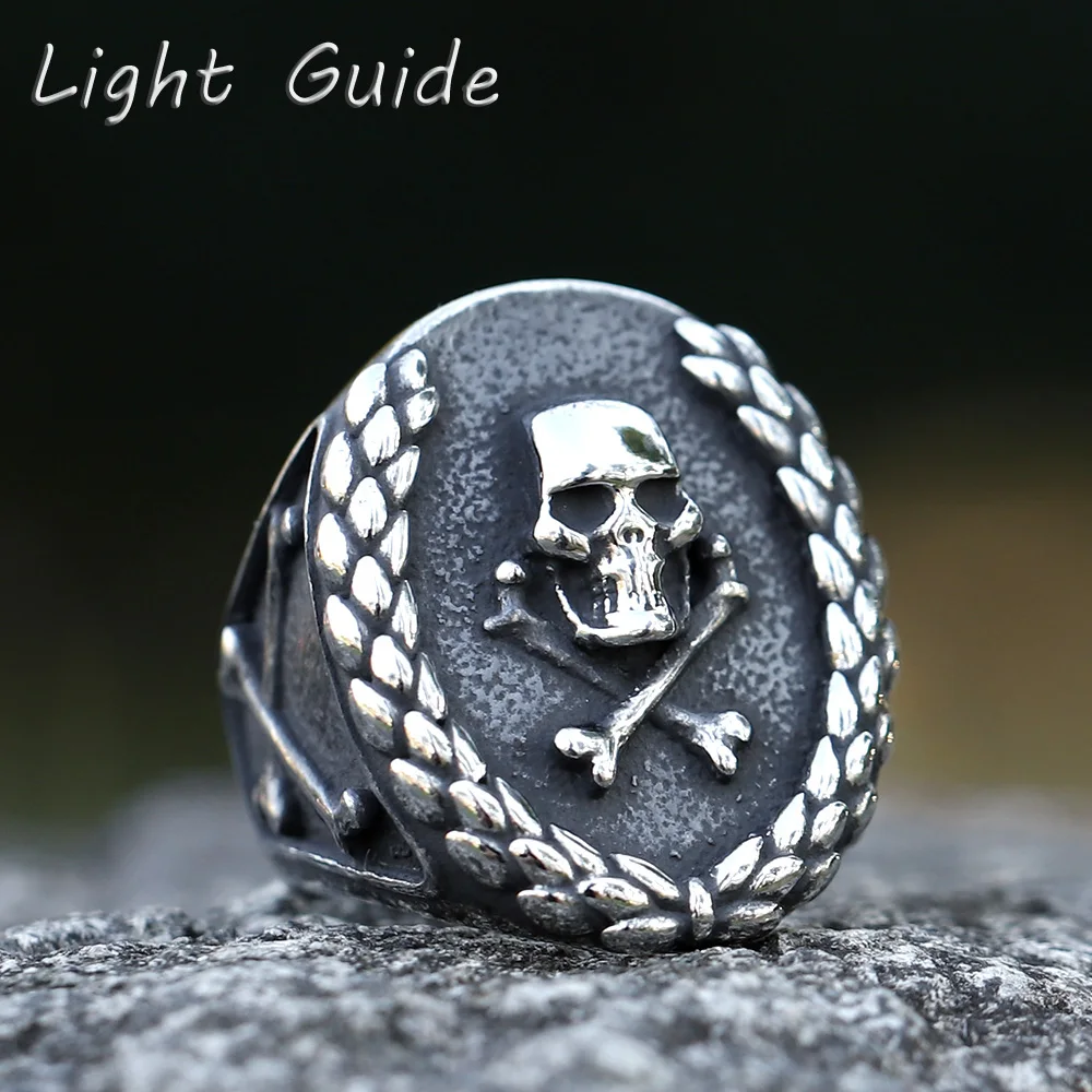 NEW Men's 316L stainless steel fashion Calvarium Skull ring Gothic Biker PUNK Motorcycle Band Jewelry for Gifts free shipping