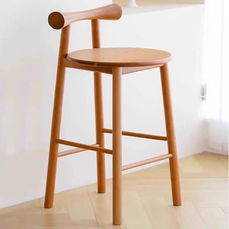 

Europe Elegant Bar Chairs Nordic Style Quality Wooden High Bar Chairs Outdoor Design Modern Sillas De Barra De Cocina Furniture