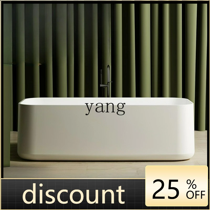 LTT artificial stone bathtub household light luxury small apartment independent rectangular bathtub
