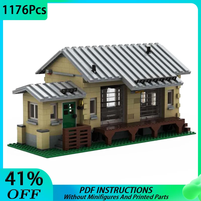 

MOC Railway Shed Modular Street View Model Building Blocks DIY Creative Architecture Bricks Assembly Children Toy Christmas Gift