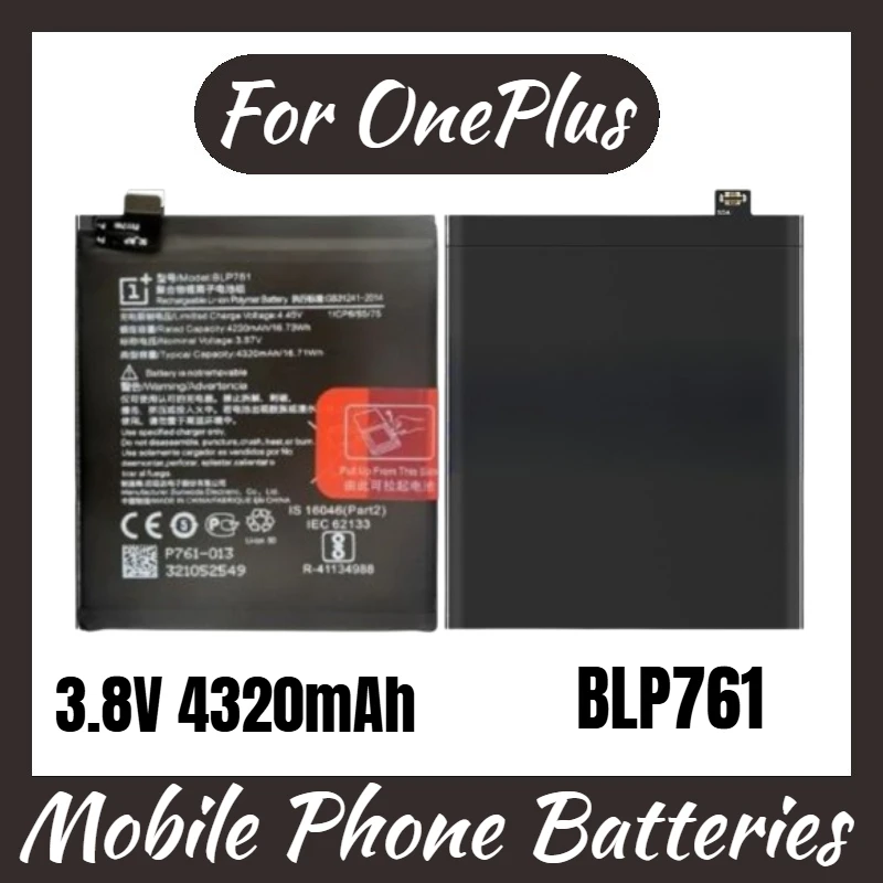 

BLP761 Battery 3.8V 4320mAh for OnePlus 8 Mobile Phone Replacement Battery Brand New High Quality