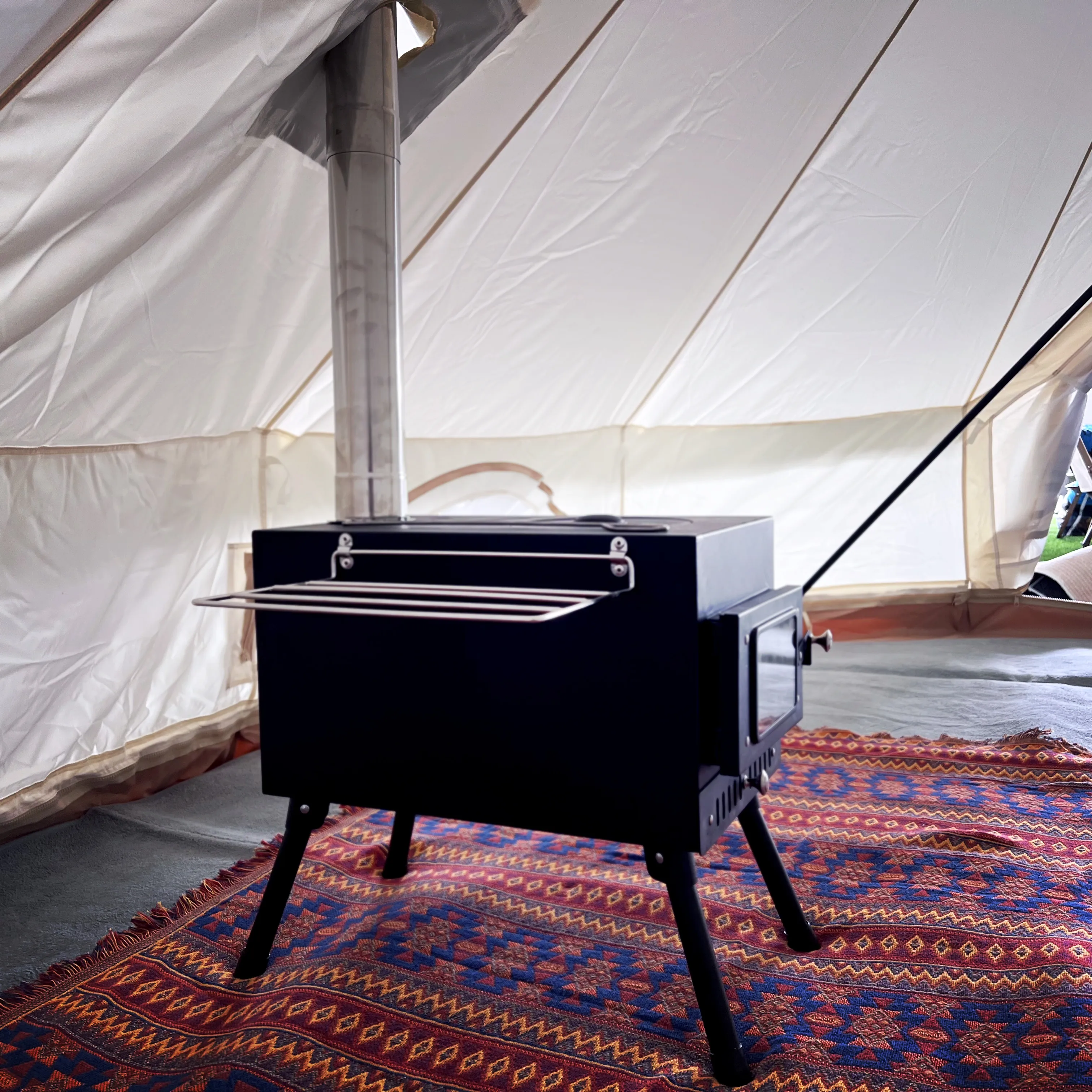 Portable Freestanding Steel Outdoor Camping Heating Cooking Smokeless Wood Burning Stove For Tent