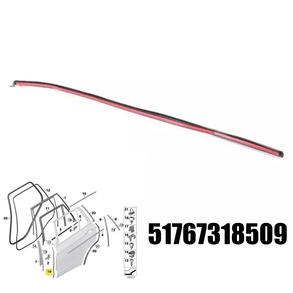 Left Right Rear Door Sealing Strip Hinge 51767318509 For Left Right Rear Door-Front Seal For BMW For X5 2014-2018 Rubber Replace