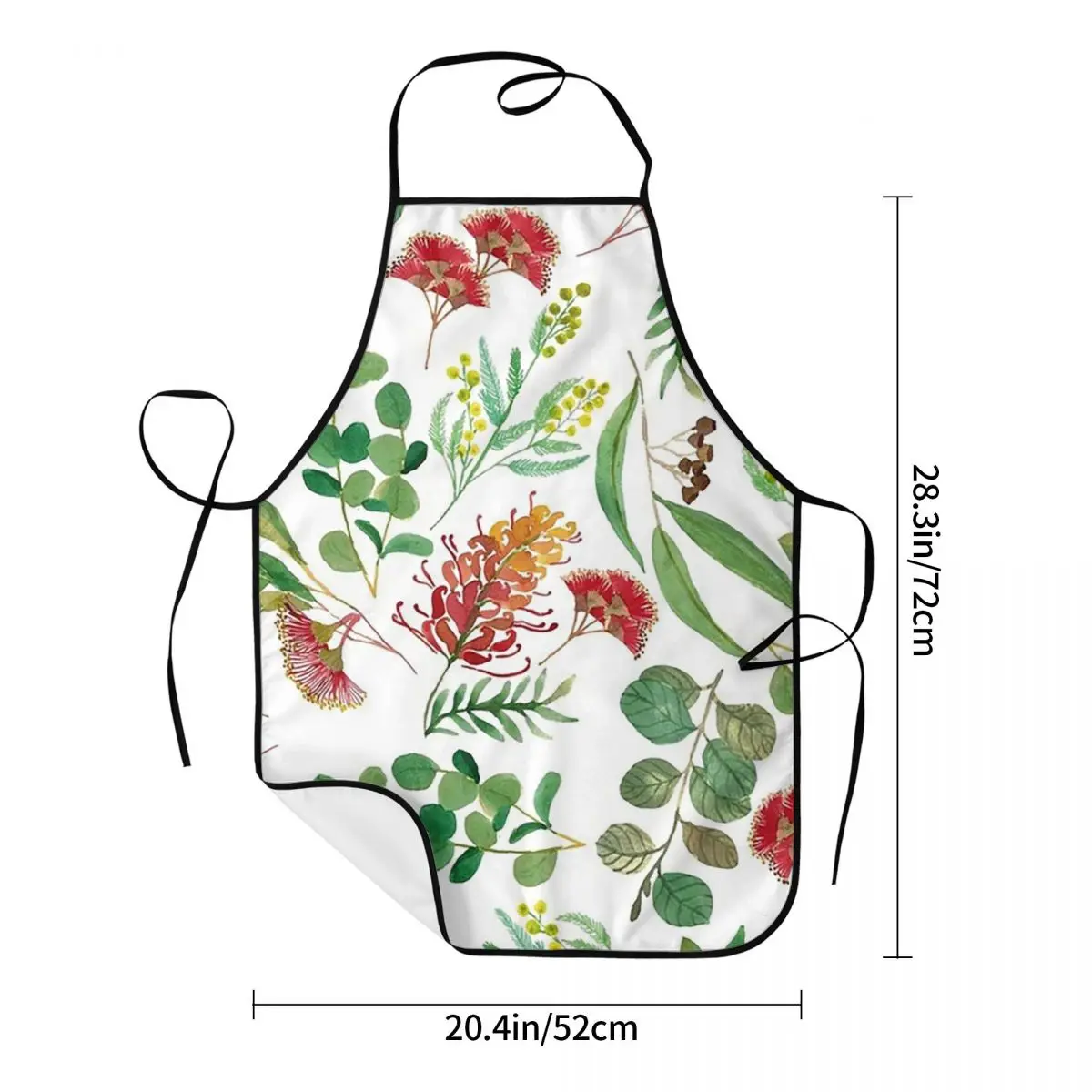 Australian Botanical Aprons Chef Cooking Baking Tablier Sleeveless Bib Kitchen Cleaning Pinafore for Women Men Painting