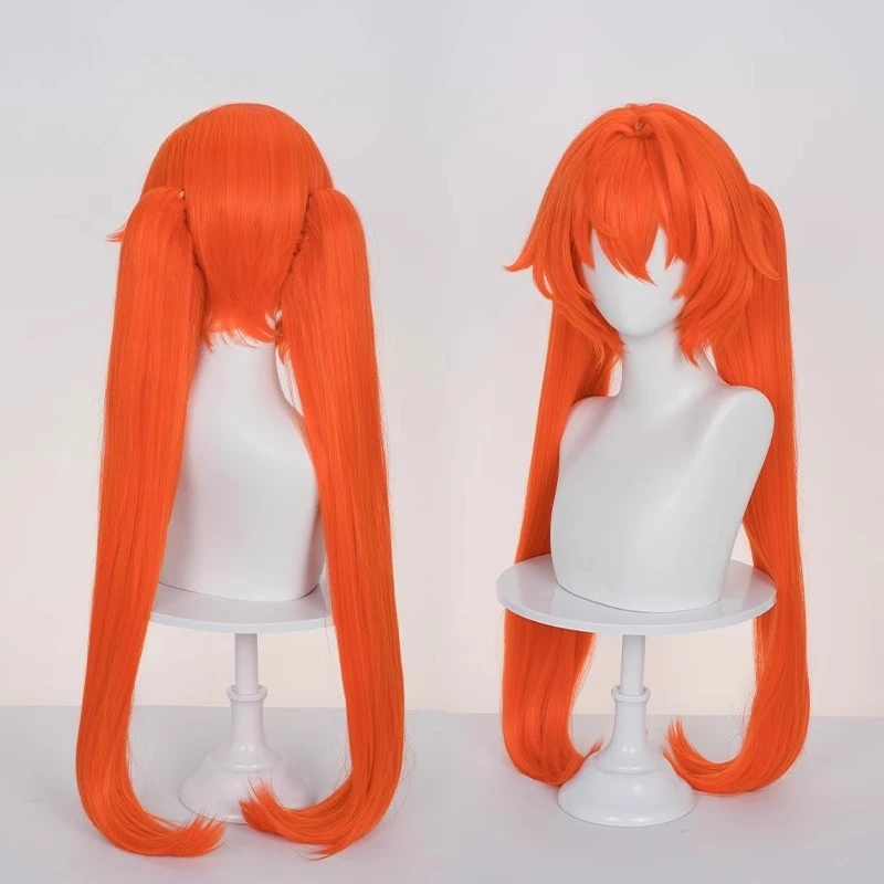 ZZZ Orphie Cosplay perruque avec Double queue de cheval femmes perruque Orange Cosplay Anime résistant à la chaleur perruque synthétique pour Costume d'halloween