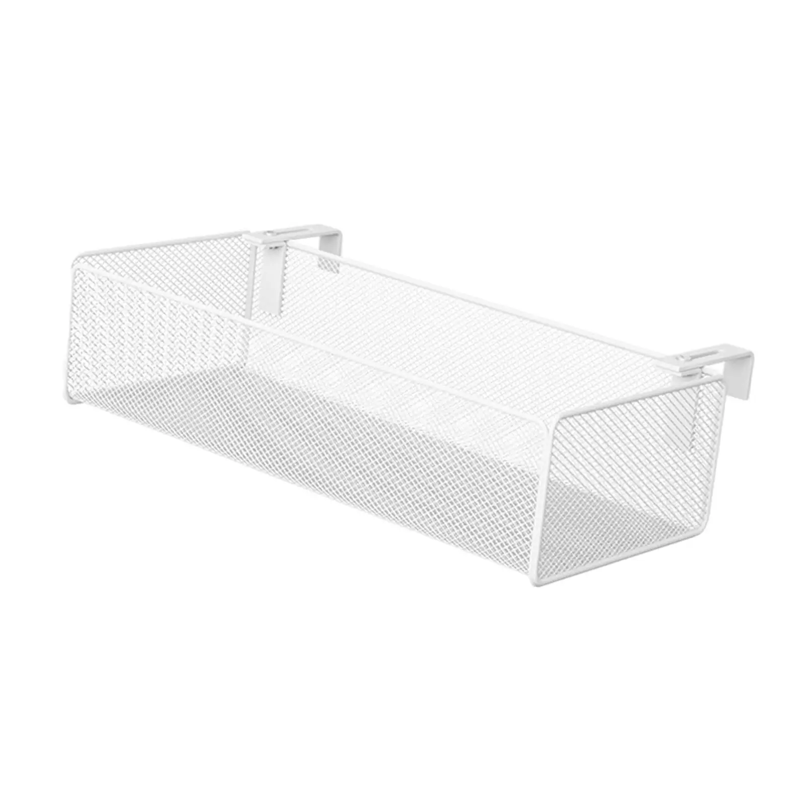 Office Desk Divider Hanging Storage Basket Organizer with Scalable Hooks Accessory Metal Mesh Box for Dorm, College Bunk Bed