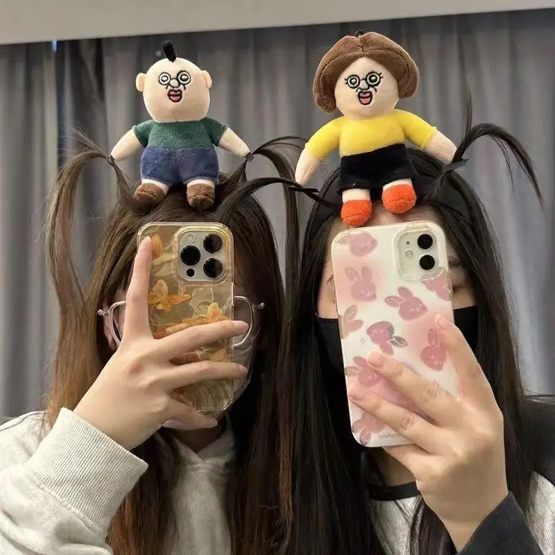 Bangbang and Yuzhi Best Friend Hairband Korean Anime Peripheral Plush Toy Hair Accessories Cute Funny Girl Cartoon Birthday Gift