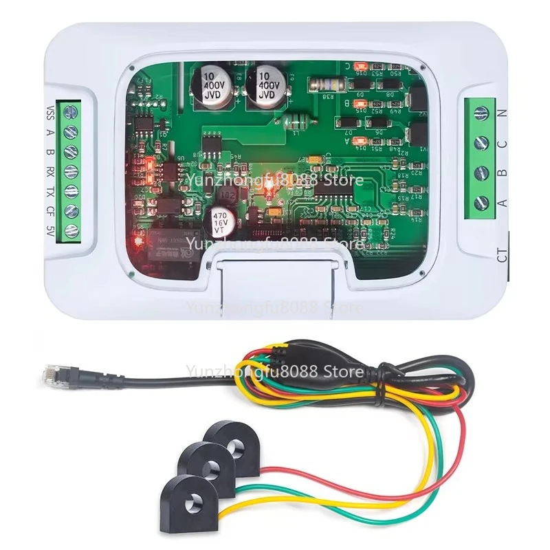 โมดูล IoT สำหรับมิเตอร์วัดพลังงานแบบหลายช่องสัญญาณ สามเฟส สี่สาย 380V 100A รองรับ Modbus-RTU TTL RS485