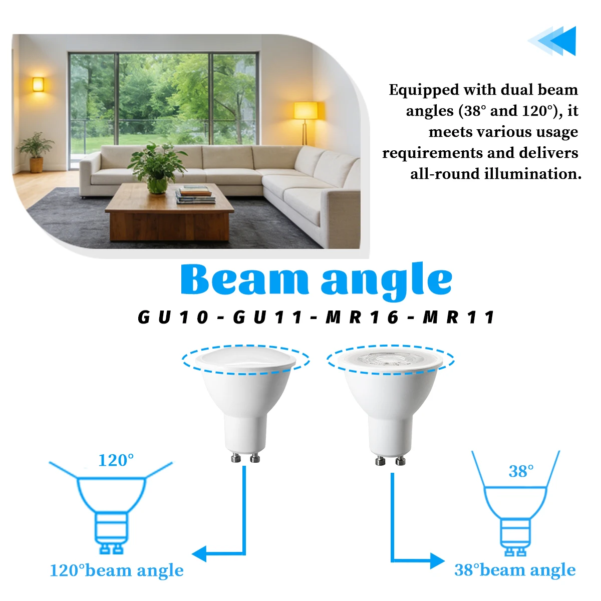 4 Pack MR11 GU11 LED Spot Light Bulb 35mm Diameter AC 220V 3W MR11 GU4 GU10 GU5.3 Lamp Bright Mini COB LED Spotlight Lamp - view 4