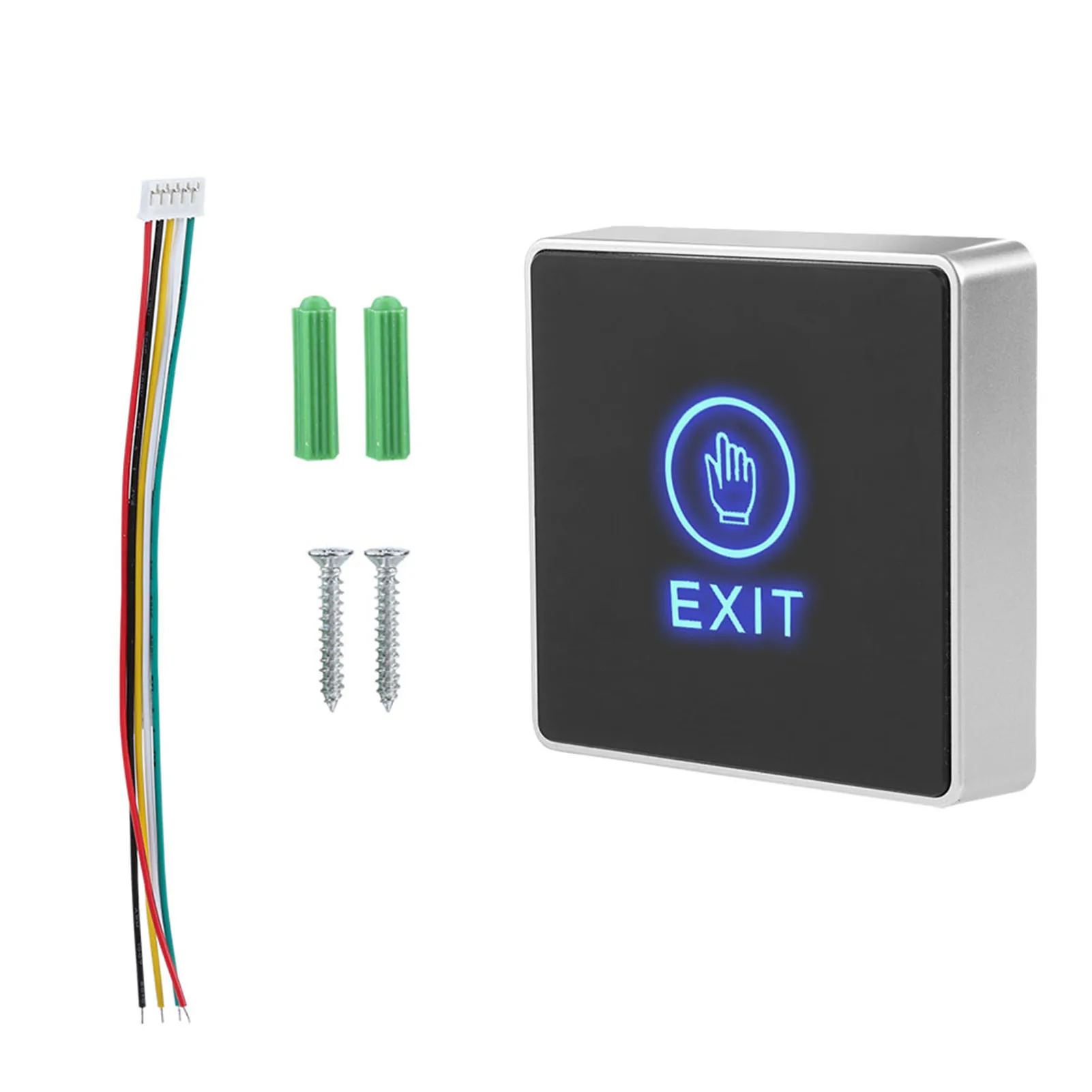 Door Touch Exit Release Unlock Push Button Switch Panel LED Light Easy Installation for Door Access Control System Accessory