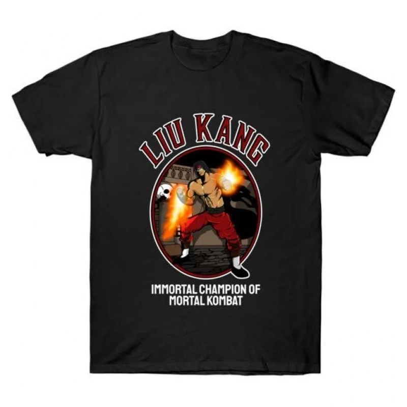 Liu Kang Mortal Kombat Gift tee for gamer 100% cotton printed Men's 0702 Short Sleeve Graphic T-Shirt All size tops S-6XL