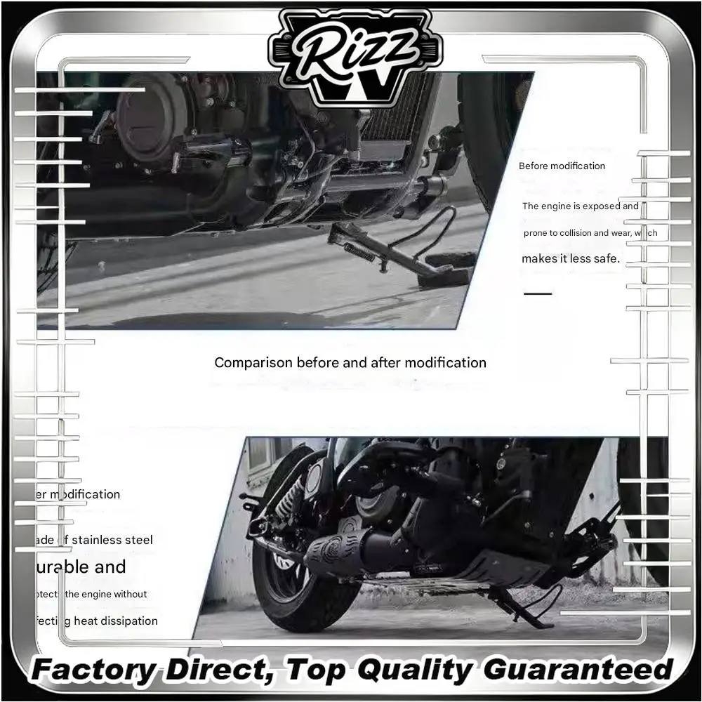 FOR Benda Napoleon 250 Lower Skid Plate for Retro Motorcycles Direct Fit with Original Chassis Screws Small Chassis Accessory