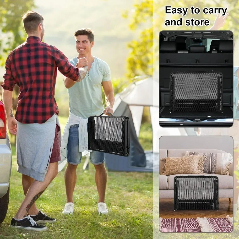 ez Pcs Camping 2 Ft Folding Grill Table with Mesh Desktop Picnic Folding Table Anti Slip Feet Portable Camping