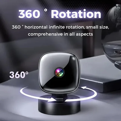 Imagen 2 del producto HD 1080P Mini cámara WiFi cámara de visión nocturna infrarroja 360 ° Cámara de vigilancia WiFi inalámbrica giratoria de protección de seguridad para el hogar