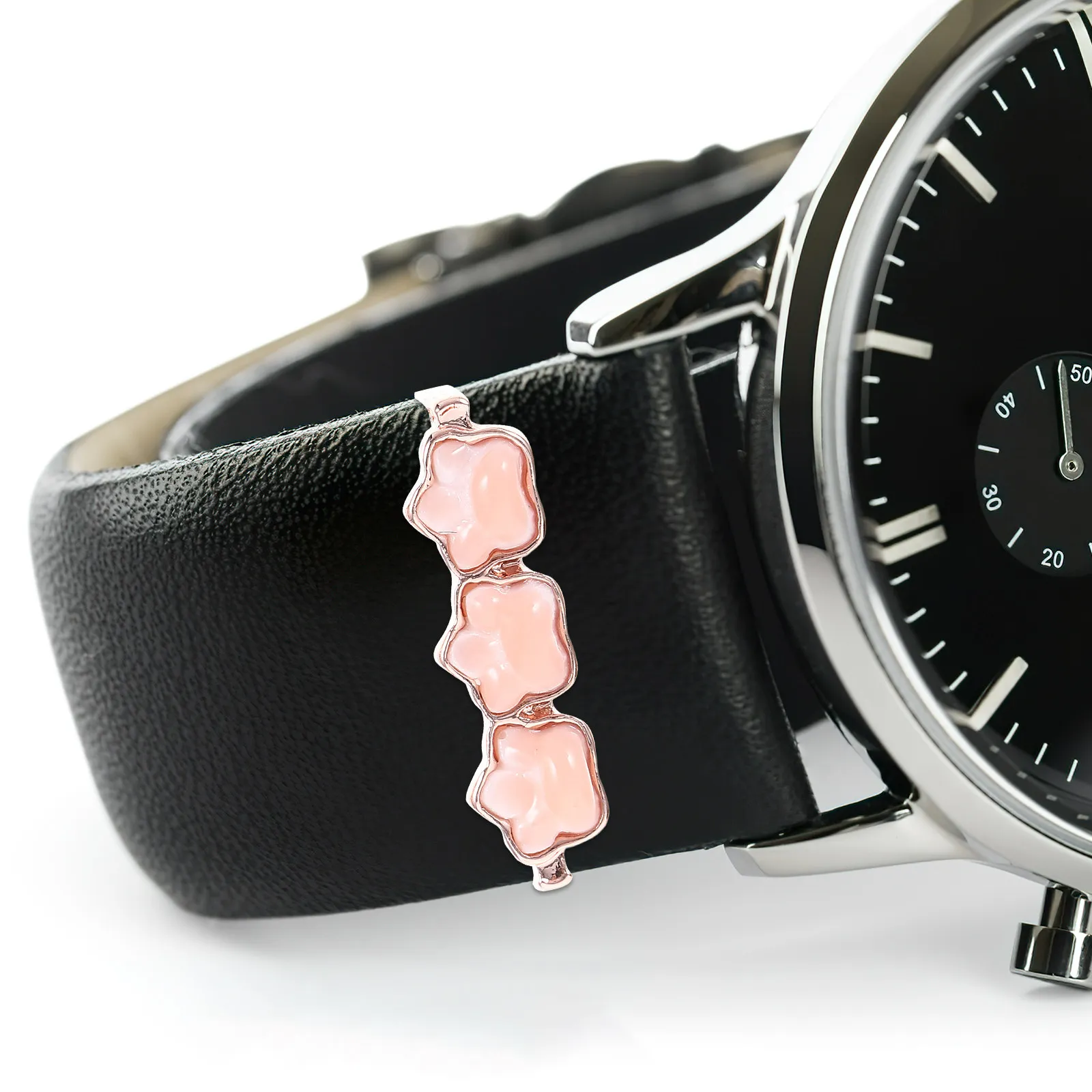 4Pcs Smartwatch Strap Charms Alloy Watchband Decoration Set Small Lightweight Charm Rings for Bands Stylish