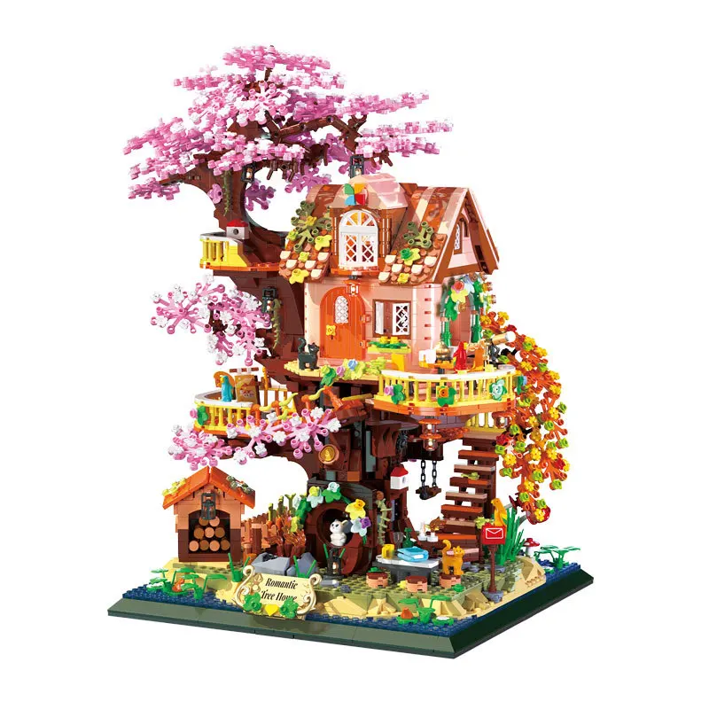 Loz Plant Model Mini Diamond Block Creative 2 Modes Tree House Assemble Building Bricks Figures Toys TreeHouse For Kids Gifts