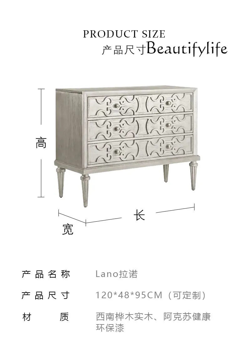 Light luxury entrance cabinet three bucket living room dining side cabinet modern simple bedroom storage cabinet
