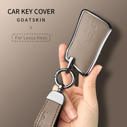 5 Button Metal and Leather Car Key Case Cover For Lexus LM350h LM500H 2023 2024 Car Key Case Protect Fob