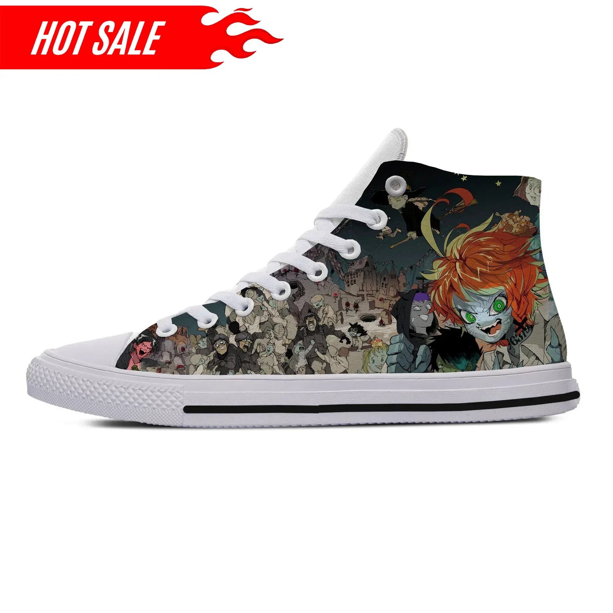 حار بارد الصيف أنيمي وعد ياكوسوكو نو نيفرلاند إيما راي نورمان النساء الرجال خفيفة الوزن الأزياء عالية مساعدة الأحذية القماشية