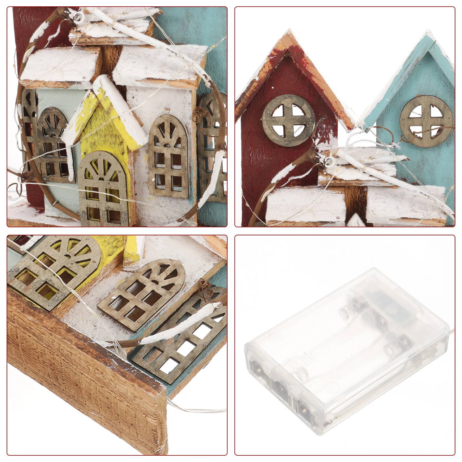 

1Pcs Christmas Mini Luminous Wooden House Decor Xmas Desktop Ornament Party Decoration Chic Festival Gift Mini Christmas House