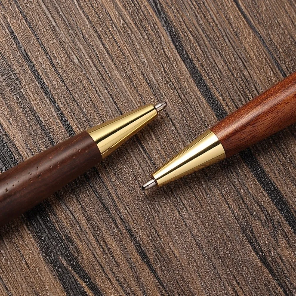 Multifunctional Rotating Wooden Ballpoint Pen Solid Wood Metal Trim Business Signature Pen Writing Pen Students