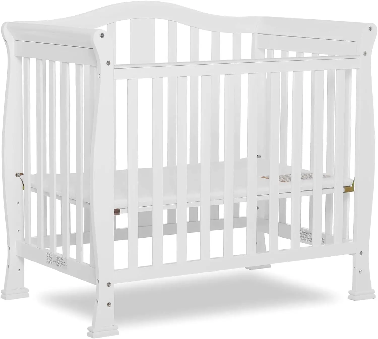 Dream On Me Addison 4-In-1 Convertible Mini Crib In White, Greenguard Gold Certified, Non-Toxic Finishes, Built Of New Zealand