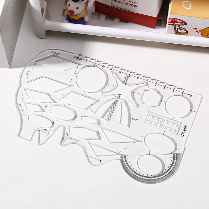 Creative Design Transparent Fast Drawing Template for Circle Geometry and Mathematics Function Multifunctional Soft Ruler