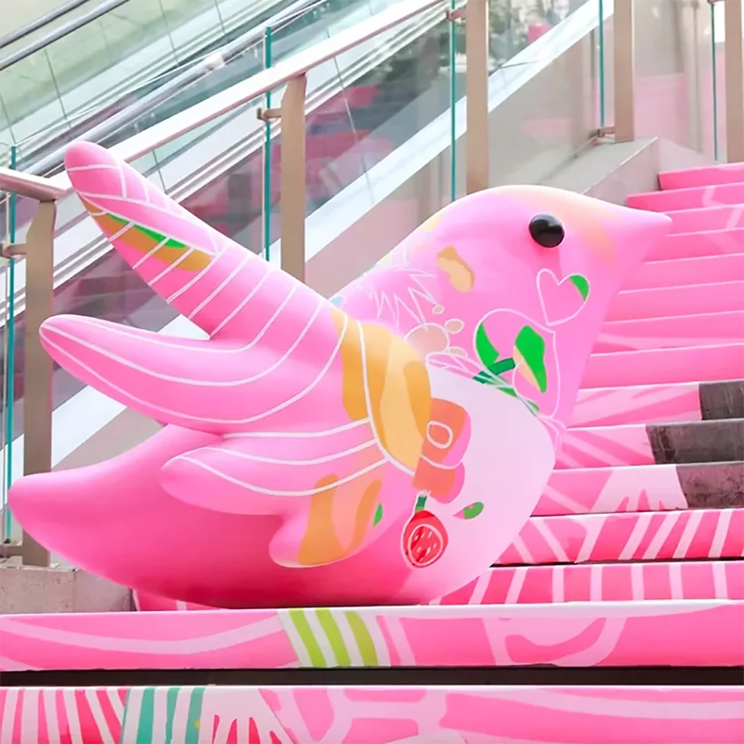 

Гигантская надувная птица/игрушка/голубь с белой светодиодной подсветкой, воздушный удар, красочная птица, китайский бамбуковый декор для мероприятий, рекламный реквизит