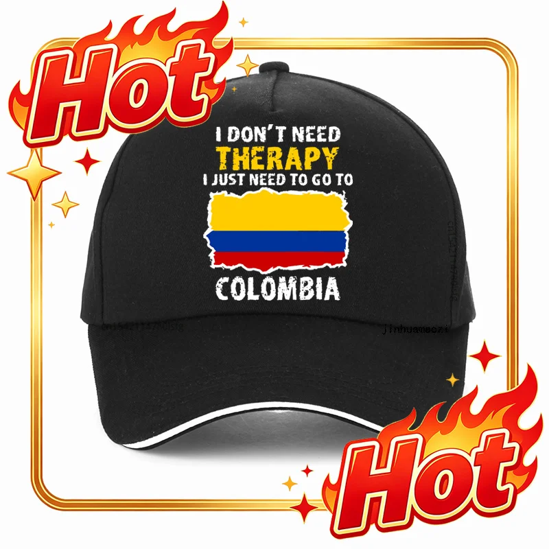 Custom Hat Interesting Colombian Flag Hat With Printed Pattern, Lightweight Adjustable Polyester Baseball Cap, Summer Style Men