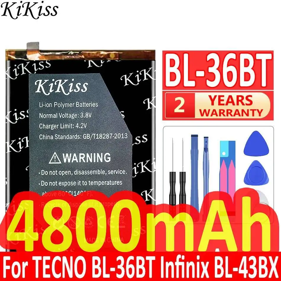 

Быстрая зарядка 4800 мАч для аккумулятора мобильного телефона Infinix BL-43BX Tecno BL-36BT