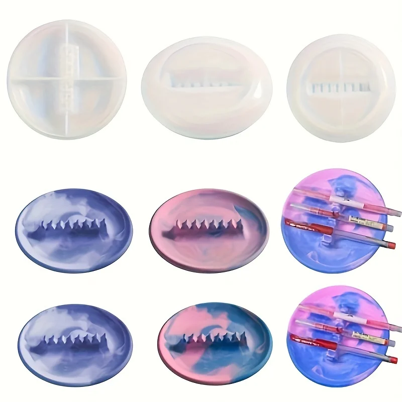 Tableware Storage Plate Silicone Mold Gypsum Aromatherapy Decoration Purple Pattern Multi-Functional Storage Home Decorations Drop Glue Handicrafts