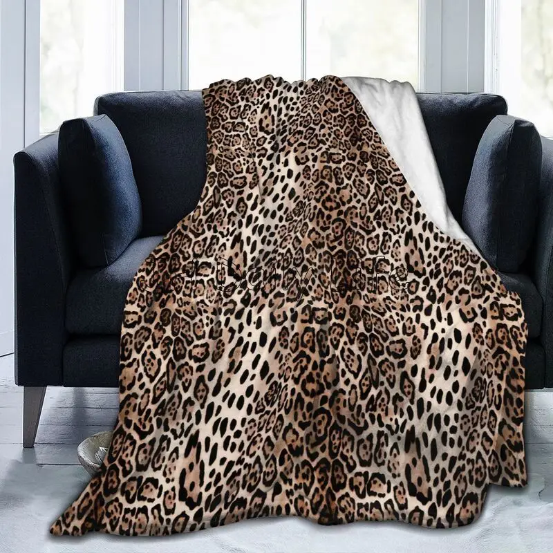 Cheetah Leopard Print Flannel Fleece Blanket Lightweight Blanket Soft Warm Cozy Fuzzy Throw Blankets for Couch Bed Sofa Travel