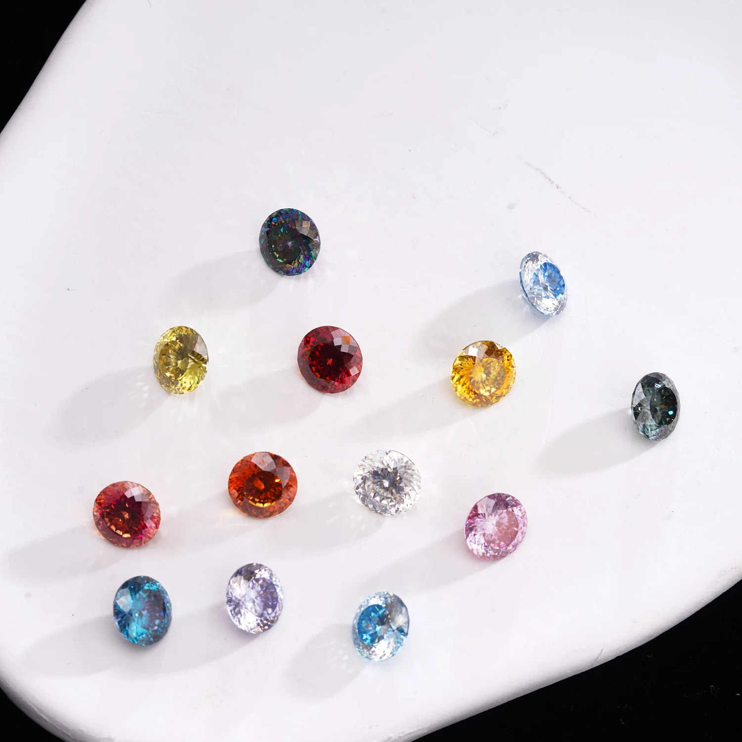 JoiasHome 0.1-5Ct Loose Stone Excellent Cut 3-11Mm Diamond Wholesale Round Moissanite Pink/ Red /Yellow/Blue /Green /Purple