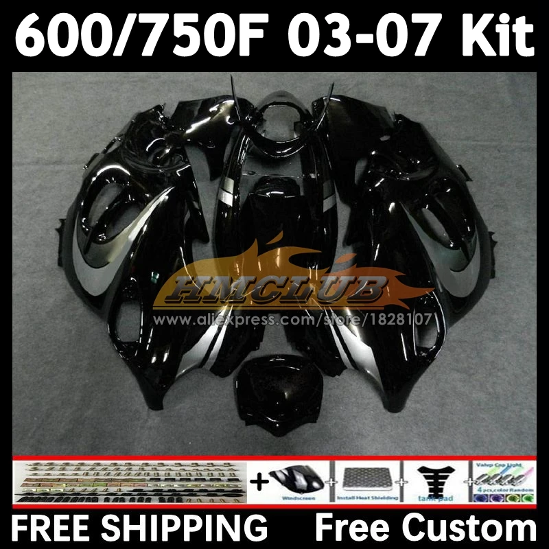 Body For SUZUKI KATANA black stock GSXF 750 600 GSXF750 2003 2004 2005 2006 2007 25No.29 GSX600F GSXF600 03 04 05 06 07 Fairing