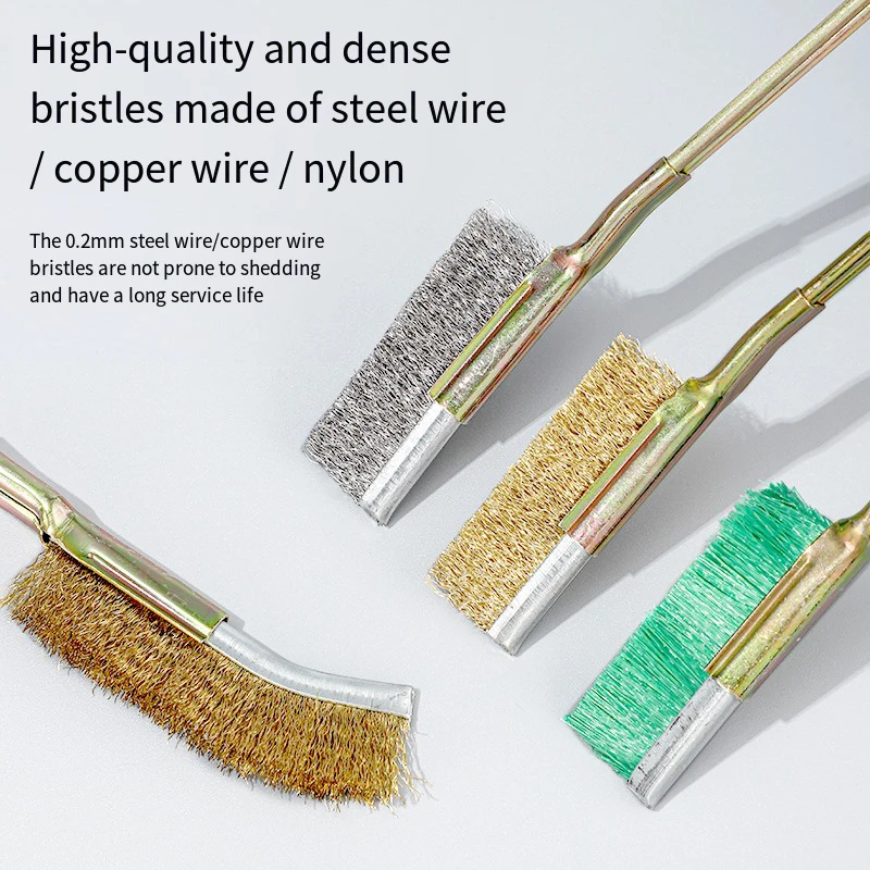 Stainless Steel Wire Brush Gap Groove Cleaning Tools Multi-function Straight Head Mini Scrubbing Rust Removal Brushes Alambre
