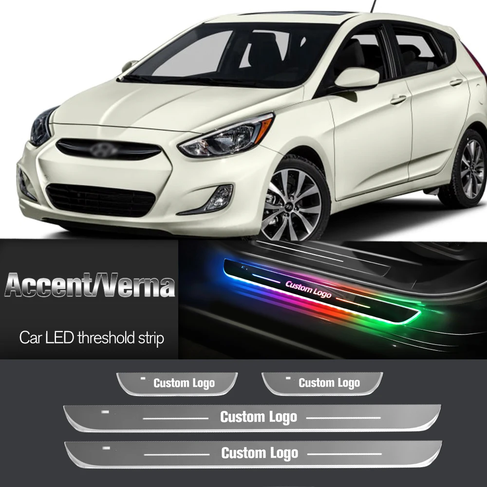 

Car Door Sill Light For Hyundai Accent Verna 2005-2023 2007 2010 Customized Logo LED Welcome Threshold Pedal Lamp Accessories