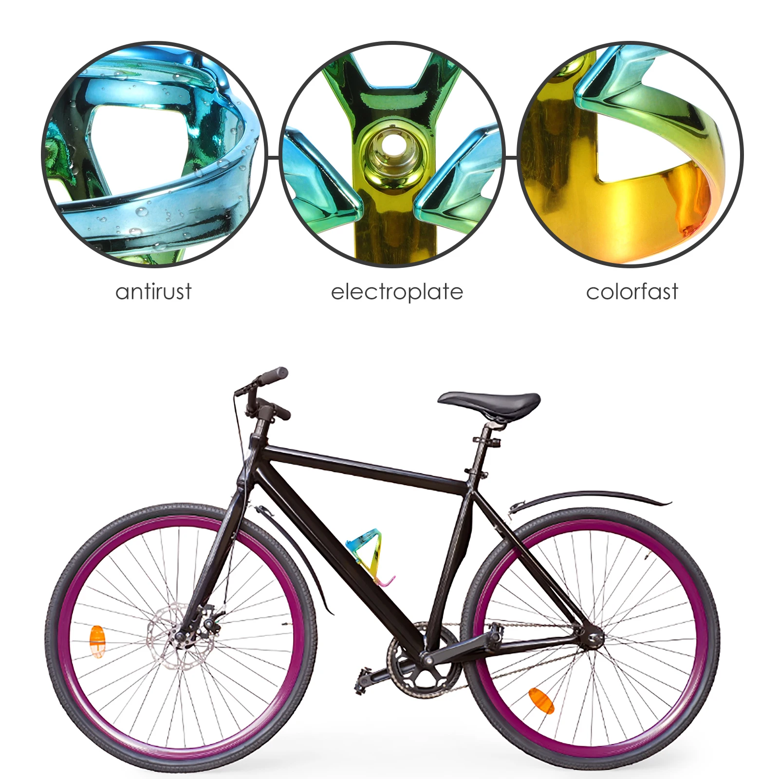 

Water Bottle Holder Electroplated Mountain Bicycle Rack Durable Fit For Folding Bikes Bottle Shelf For Bike Bike Kettle Holder