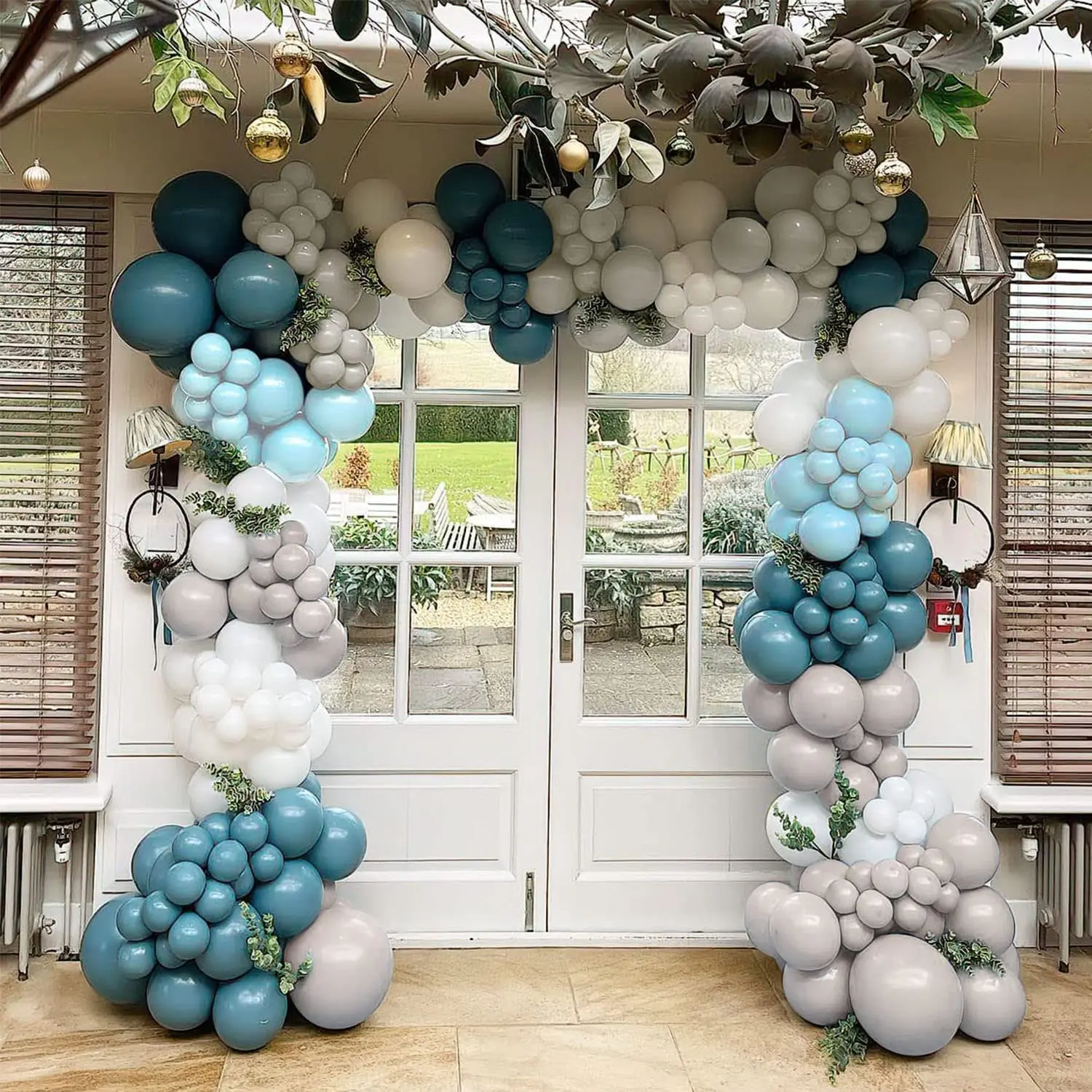 5/10/12/18 Inci Balon Biru Berdebu Retro Matte Kabut Abu-abu Balon Bayi Biru untuk Ulang Tahun Pesta Pernikahan Pembaptisan Dekorasi Baby Shower