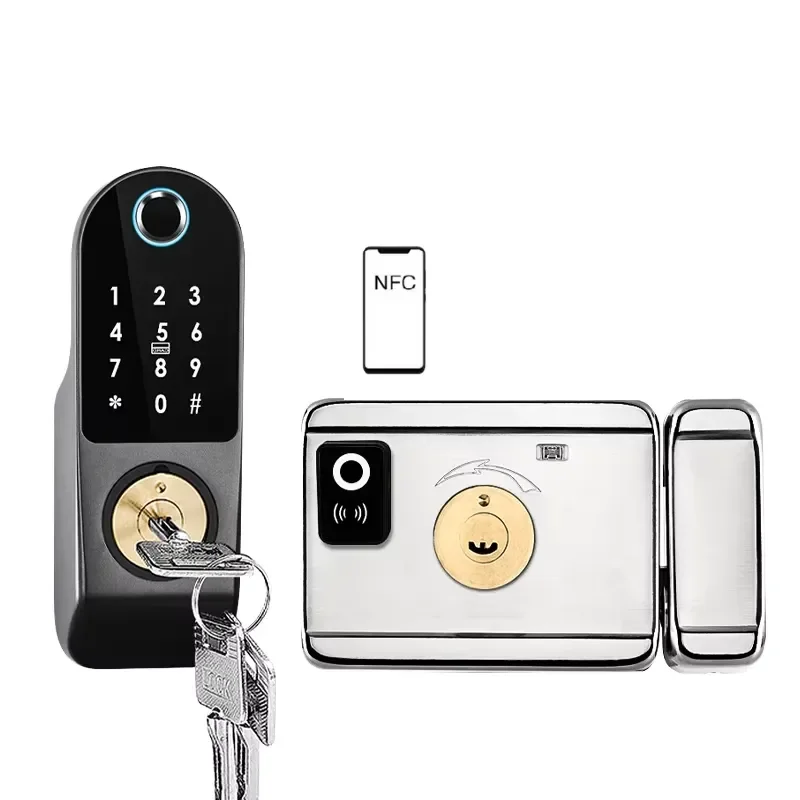 Temporary Password Aluminum Alloy Smart Door Waterproof App Control Fingerprint Unlock Cloud Dual-Sided Outdoor
