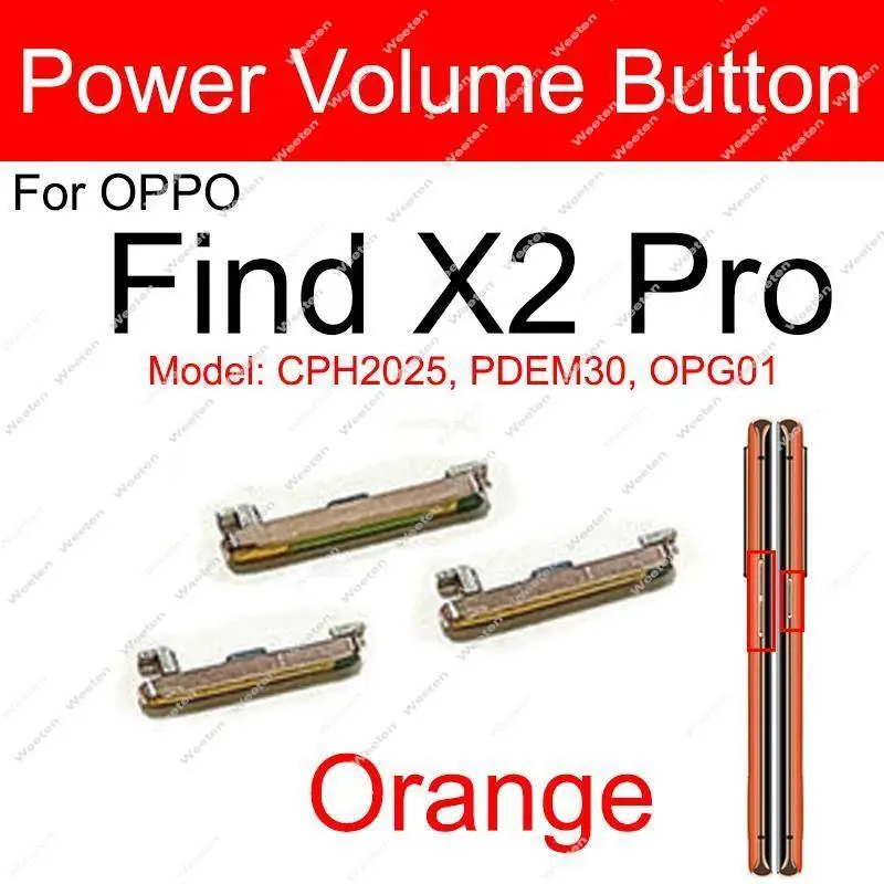 For OPPO Find X X2 Pro X2 Lite X2 Neo On OFF Power Volume Buttons Side Keys Flex Cable Parts