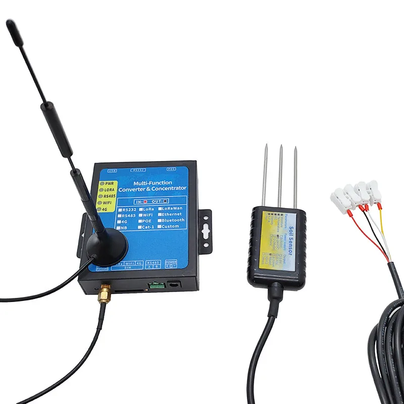 7 in 1 Online Monitoring Data Logger Lora Lorawan Rs485 Soil Moisture Temperature Ec Salinity Npk Sensor