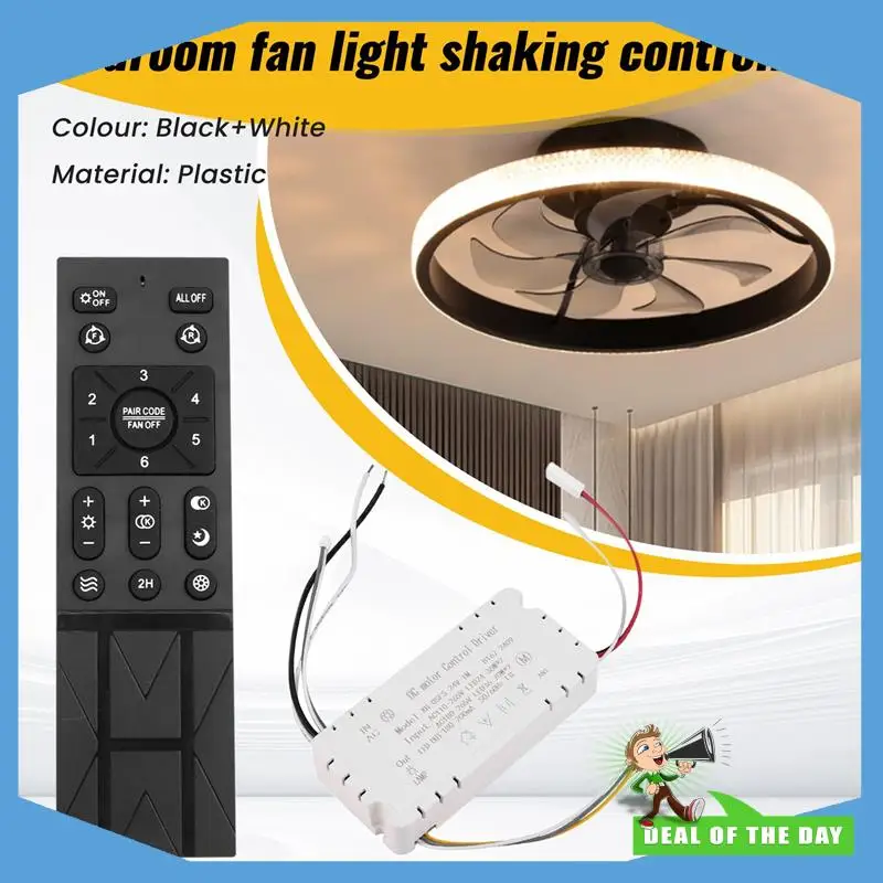 24-Hour Delivery 2X Ceiling Fan Remote Control Kit With 6 Speed Settings, Replacement Ceiling Fan Remote, Dimming Controls, 110-